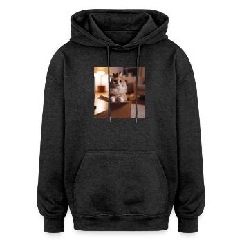 Lustige Katze - Oversized Unisex Hoodie - Anthrazit - Vorne - Noah (186cm)