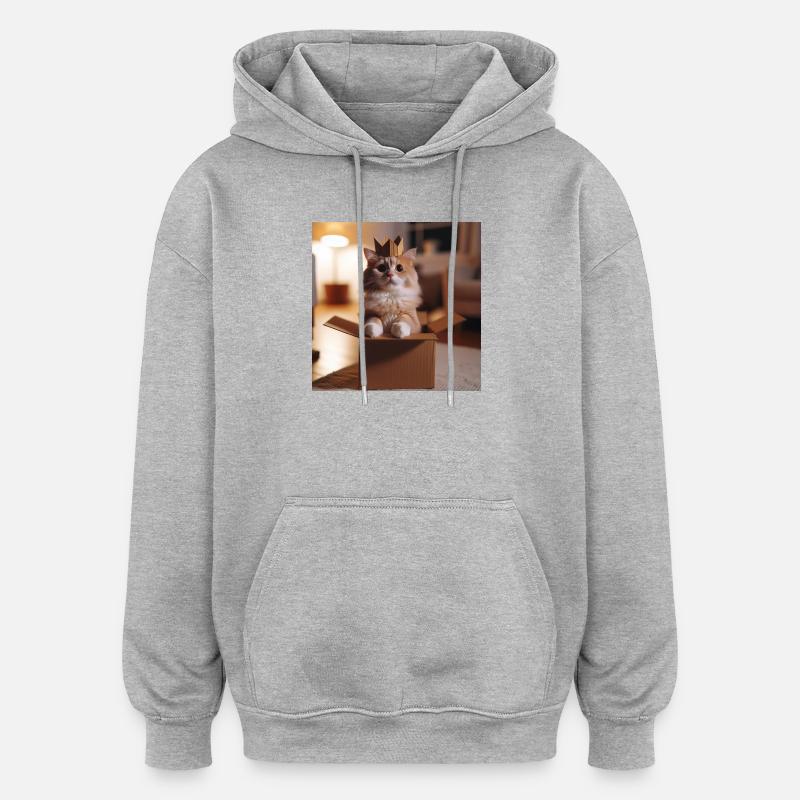 Drôle de chat - Sweat à capuche oversize unisexe - gris chiné