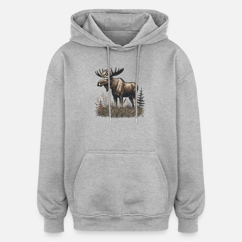 Élan - Sweat à capuche oversize unisexe - gris chiné