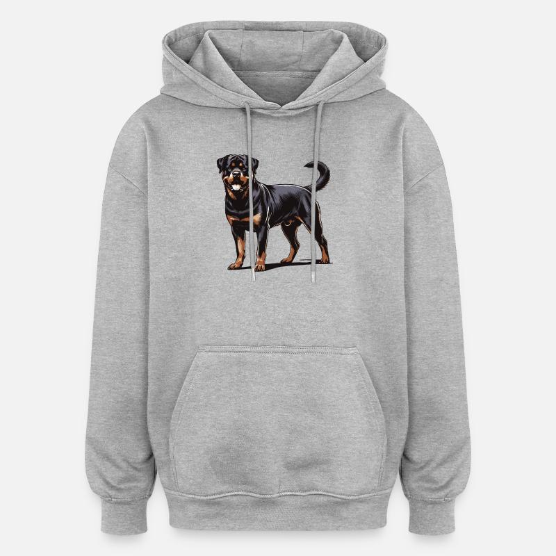 Rottweiler - Oversized Unisex Hoodie - Grau meliert