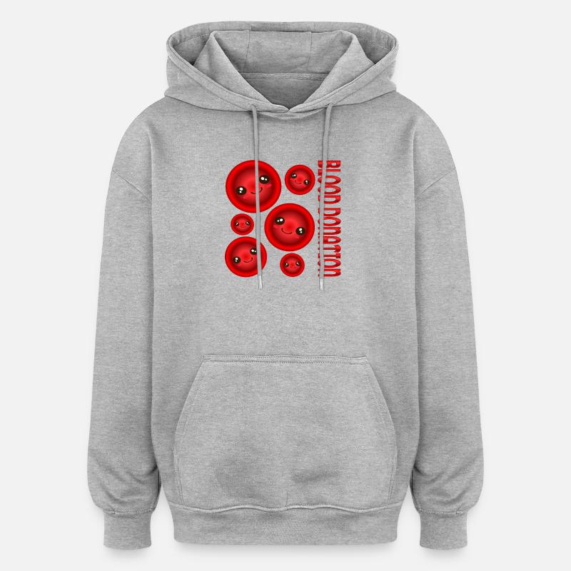 BLUTSPENDE Spender - Oversized Unisex Hoodie - Grau meliert