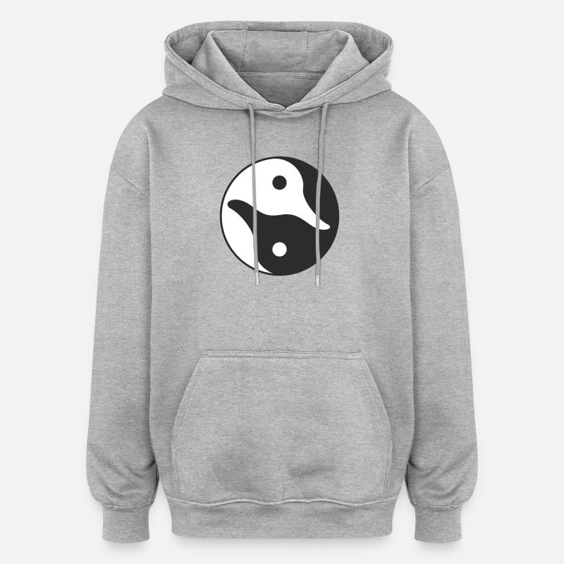 Canard Yin Yang - Sweat à capuche oversize unisexe - gris chiné
