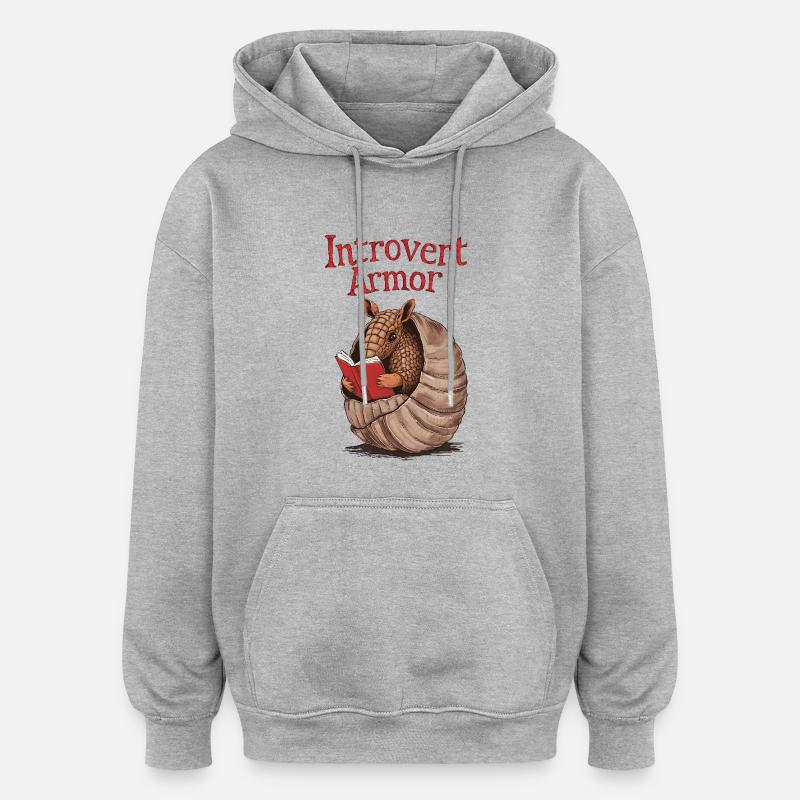 Tatou introverti - Sweat à capuche oversize unisexe - gris chiné