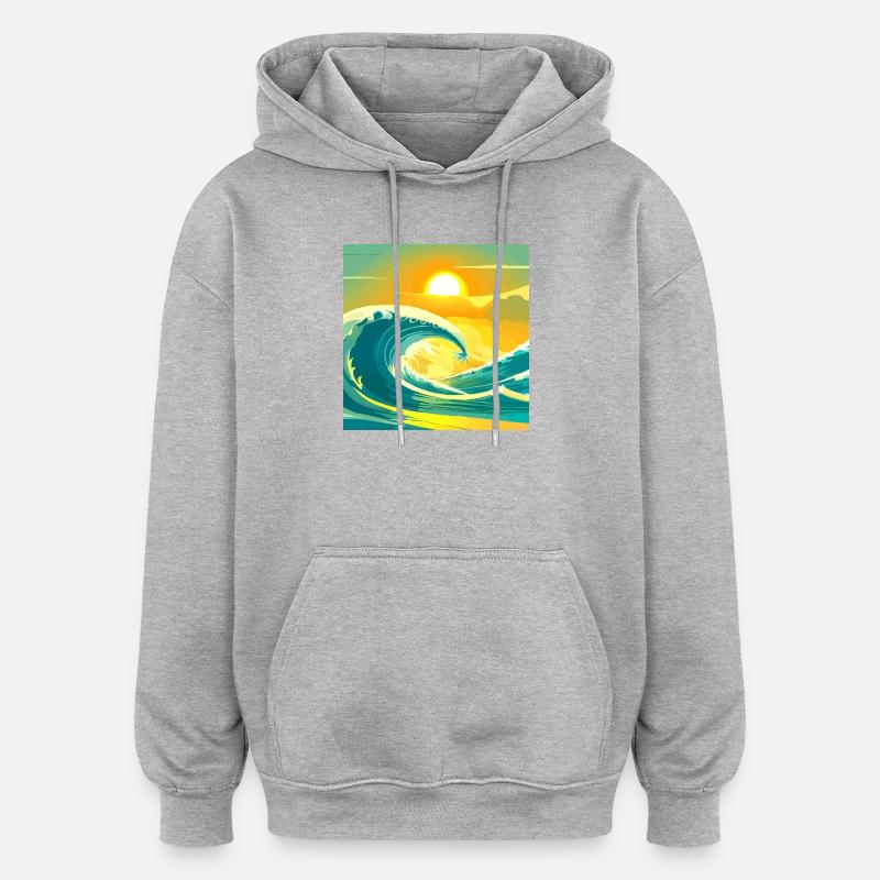Sea Sun - Oversized Unisex Hoodie - Grau meliert