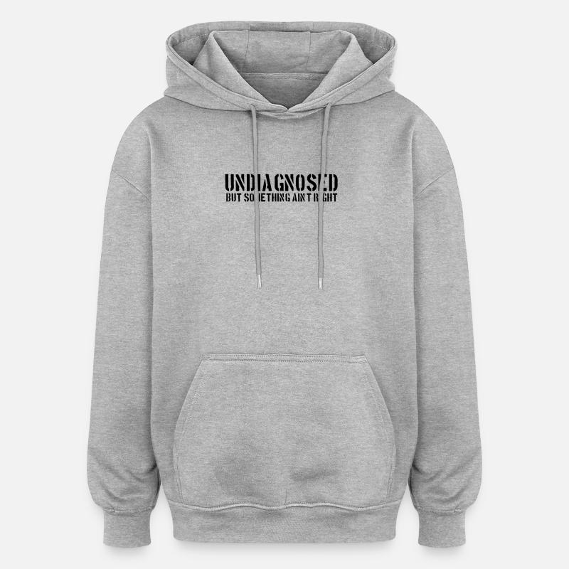 Non diagnostiqué - Sweat à capuche oversize unisexe - gris chiné