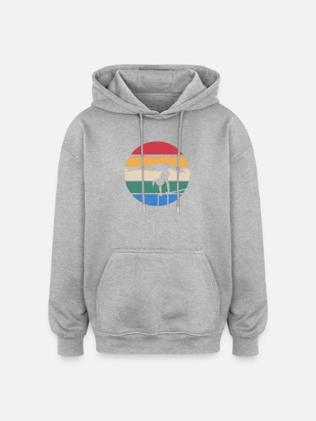 Sunset Silhouette on Balance Beam - Oversized Unisex Hoodie - heather grey