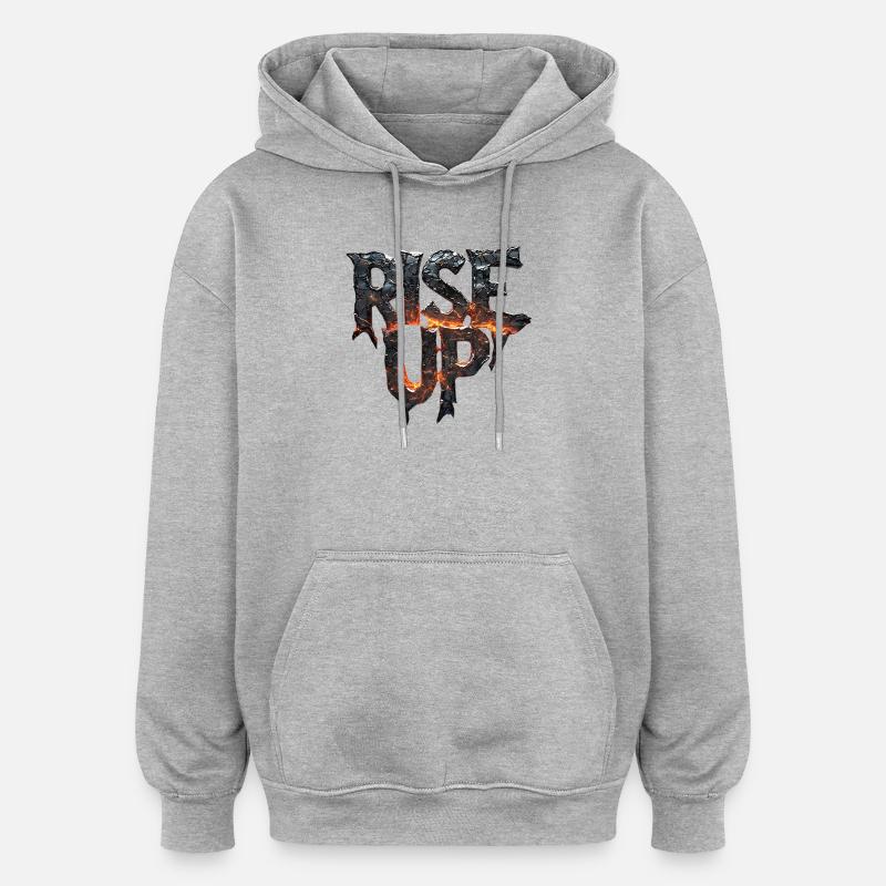Feuriger Stempel mit Lava-Effekt - Oversized Unisex Hoodie - Grau meliert