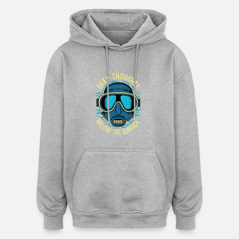 Deep Thoughts - Oversized Unisex Hoodie - heather grey