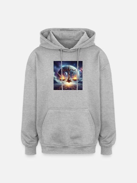LIBRA \ Zodiac Signs - Oversized Unisex Hoodie - heather grey
