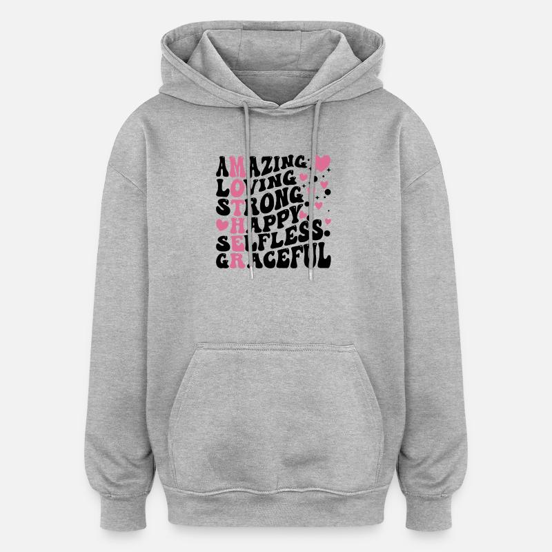 Die beste Mutter aller Zeiten - Oversized Unisex Hoodie - Grau meliert