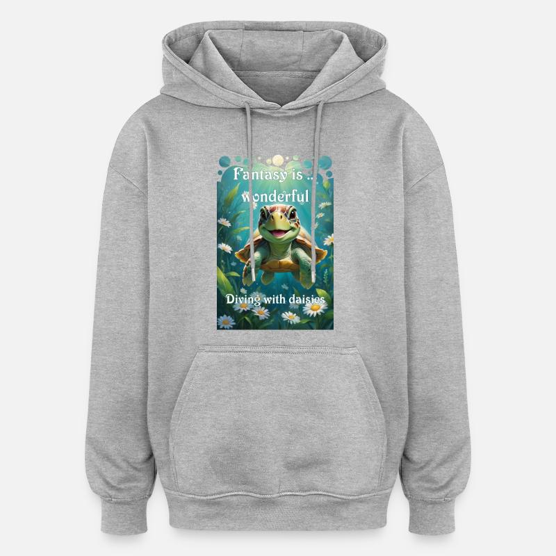 Plongées sous-marines avec des marguerites - Sweat à capuche oversize unisexe - gris chiné