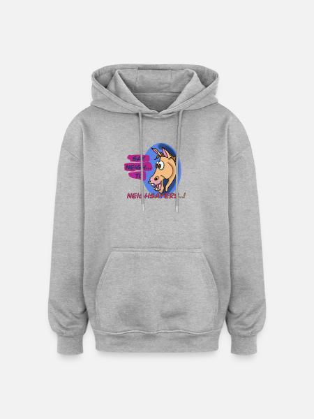 Neigh Sayers Punny Horse Design - Oversized Unisex Hoodie - heather grey