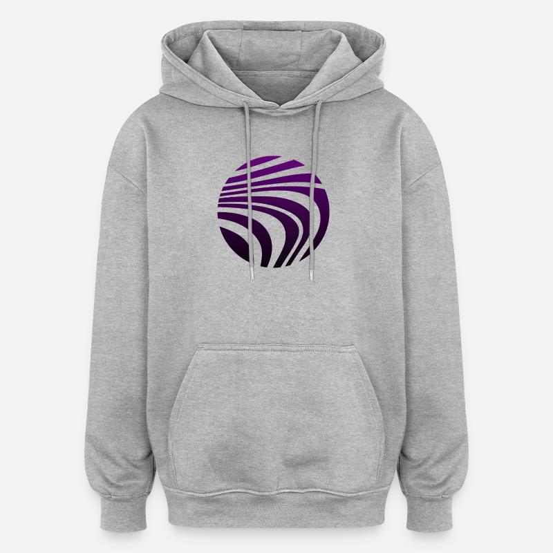 Psychedelic Pattern Violet Gradient - Oversized Unisex Hoodie - heather grey
