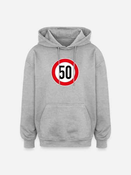 50 Birthday - Oversized Unisex Hoodie - heather grey