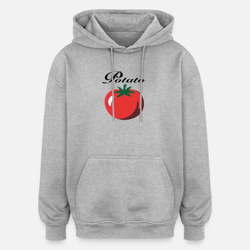 Pomme de terre - Sweat à capuche oversize unisexe - gris chiné