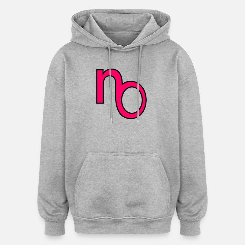 RÉPONDRE AUCUNE COMMUNICATION - Sweat à capuche oversize unisexe - gris chiné