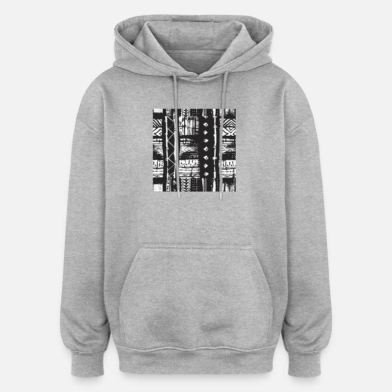 Sacs et sacs à dos africains. - Sweat à capuche oversize unisexe - gris chiné
