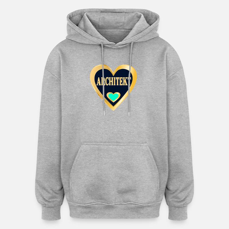 ARCHITEKTUR BERUF STUDIUM ARCHITEKT - Oversized Unisex Hoodie - Grau meliert