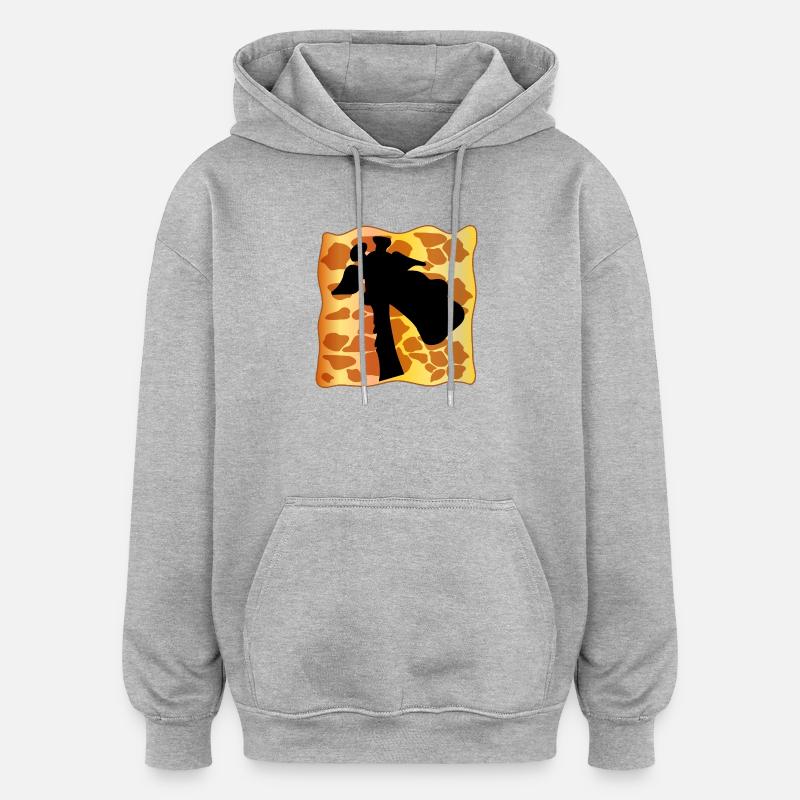 GIRAFFE RAFF PATTERN - Oversized Unisex Hoodie - heather grey