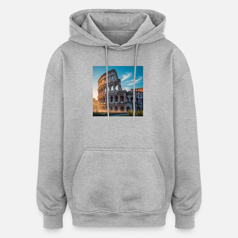 Colisée - Sweat à capuche oversize unisexe - gris chiné