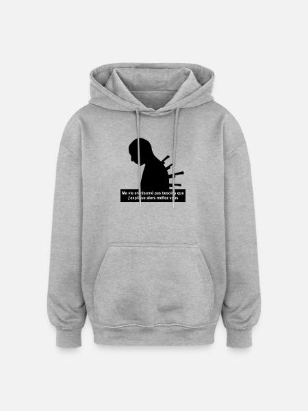 My life in a nutshell - Oversized Unisex Hoodie - heather grey