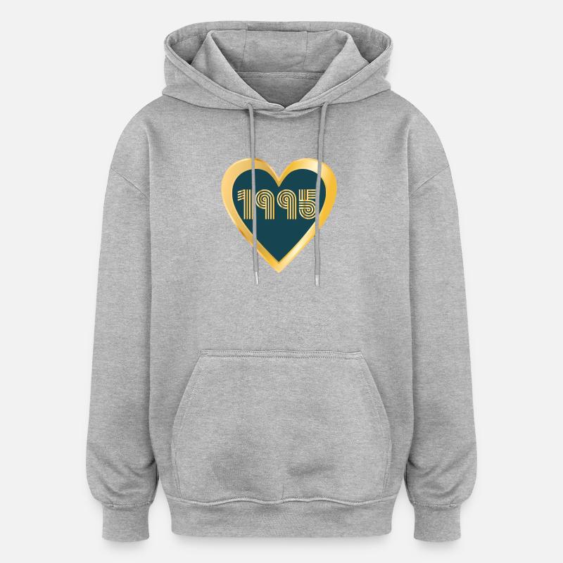 COEUR MILLÉSIME 1995 - Sweat à capuche oversize unisexe - gris chiné