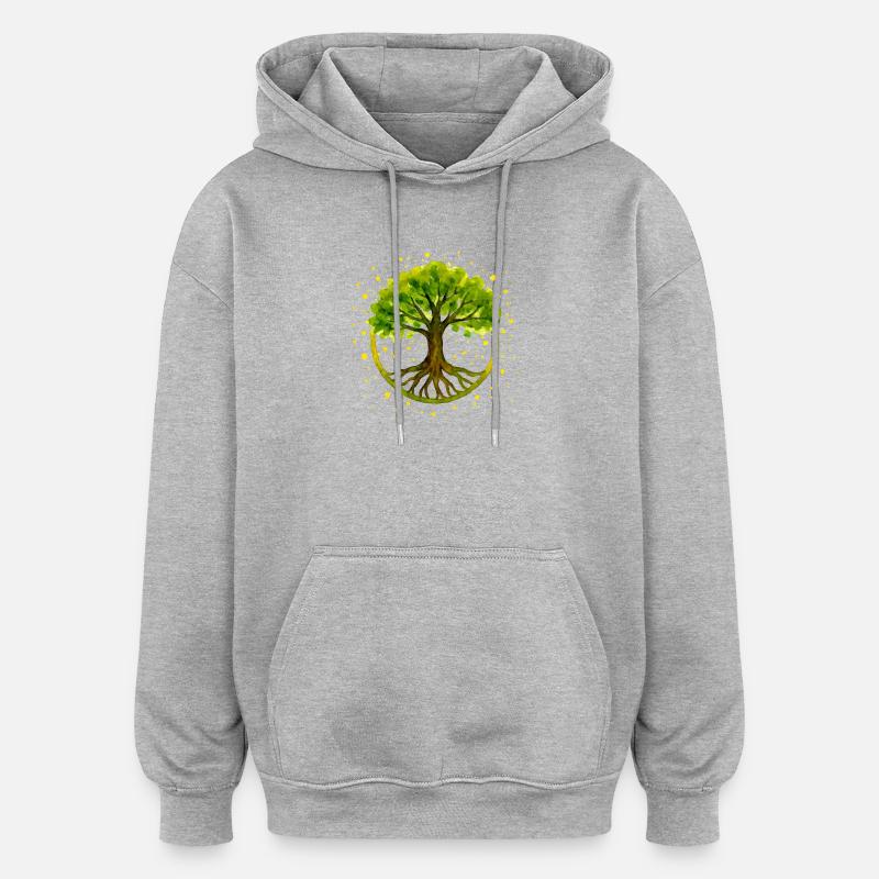 Tree - Oversized Unisex Hoodie - heather grey