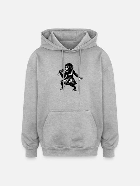 Chanteuse | La danse du singe - Sweat à capuche oversize unisexe - gris chiné