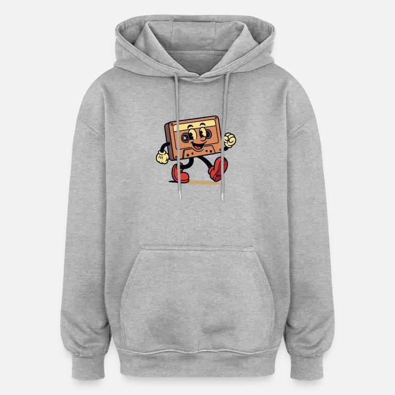 Une cassette lisse - Sweat à capuche oversize unisexe - gris chiné