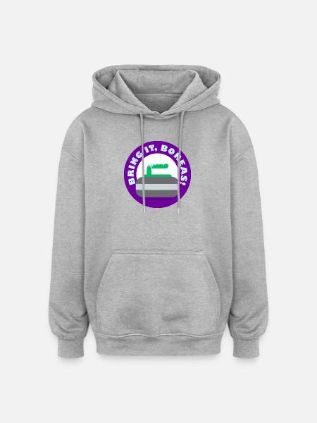 Curling Callout T-Shirt - Oversized Unisex Hoodie - heather grey