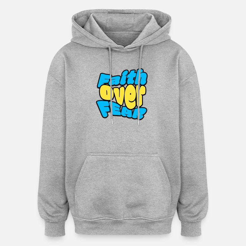 Glaube statt Angst - Oversized Unisex Hoodie - Grau meliert