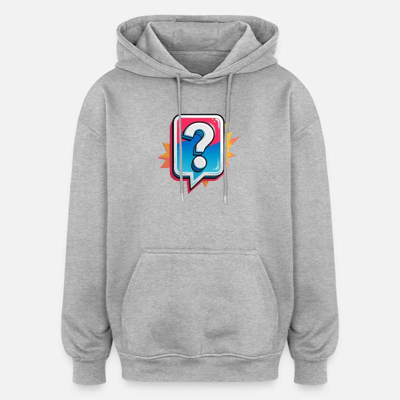 Question mark - Oversized Unisex Hoodie - heather grey