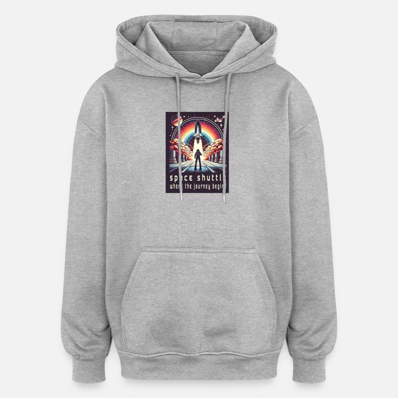 Navette spatiale - Le voyage commence - Sweat à capuche oversize unisexe - gris chiné
