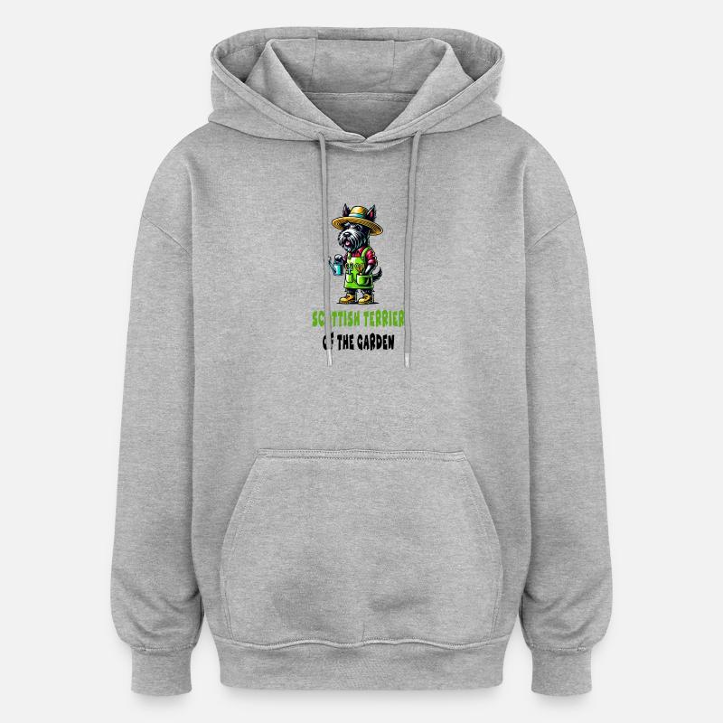 Scottish Terrier Gärtner - Oversized Unisex Hoodie - Grau meliert