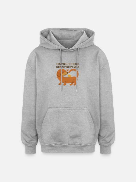 Dackelliebe kennt kein maß - Oversized Unisex Hoodie - Grau meliert