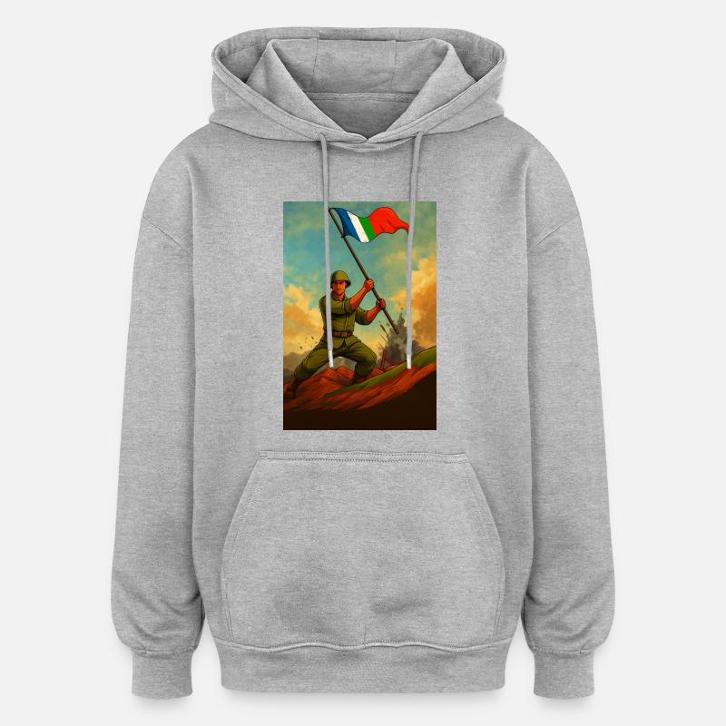 FIRST GENERATION MOLUCCANS - Oversized Unisex Hoodie - heather grey