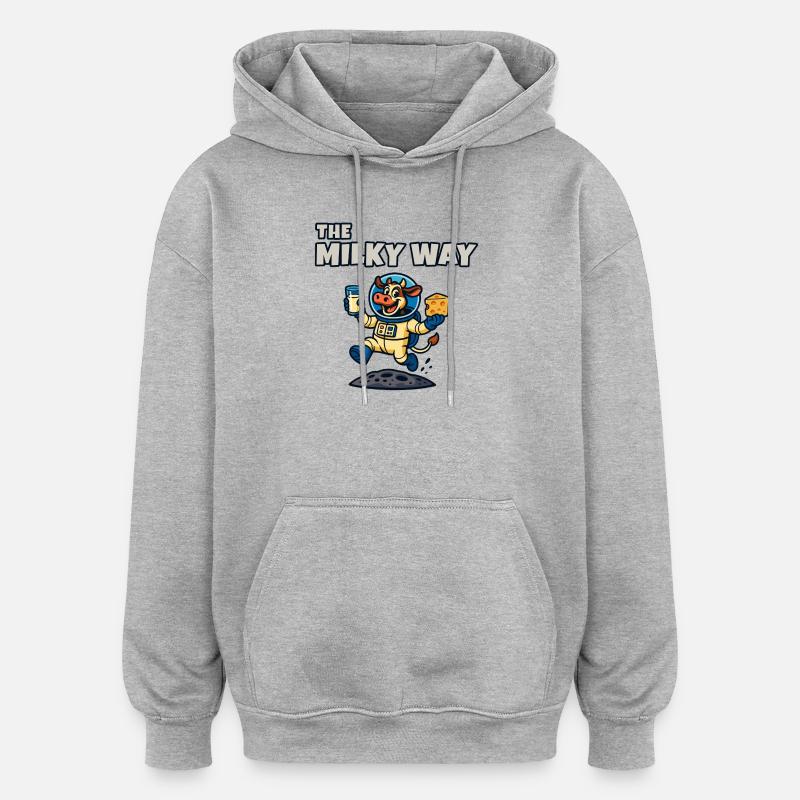 La Voie lactée - Ko Astronaut - Sweat à capuche oversize unisexe - gris chiné