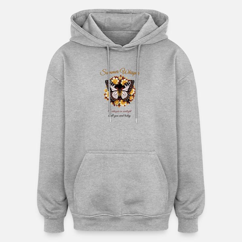 Conception de papillon de rêve d’été - Sweat à capuche oversize unisexe - gris chiné