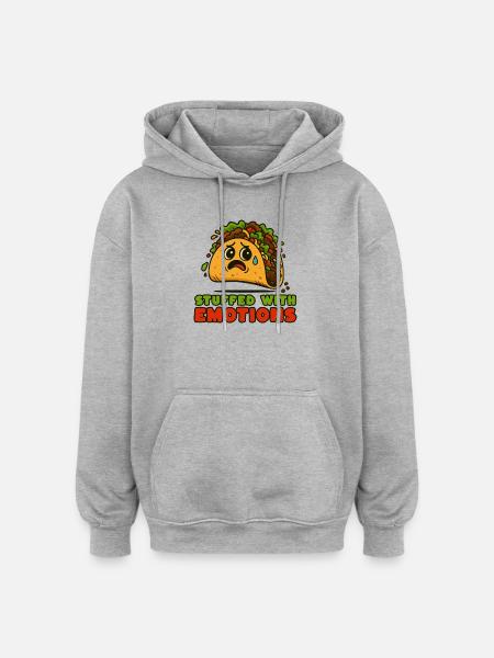 Tacos filled with emotion - Oversized Unisex Hoodie - heather grey