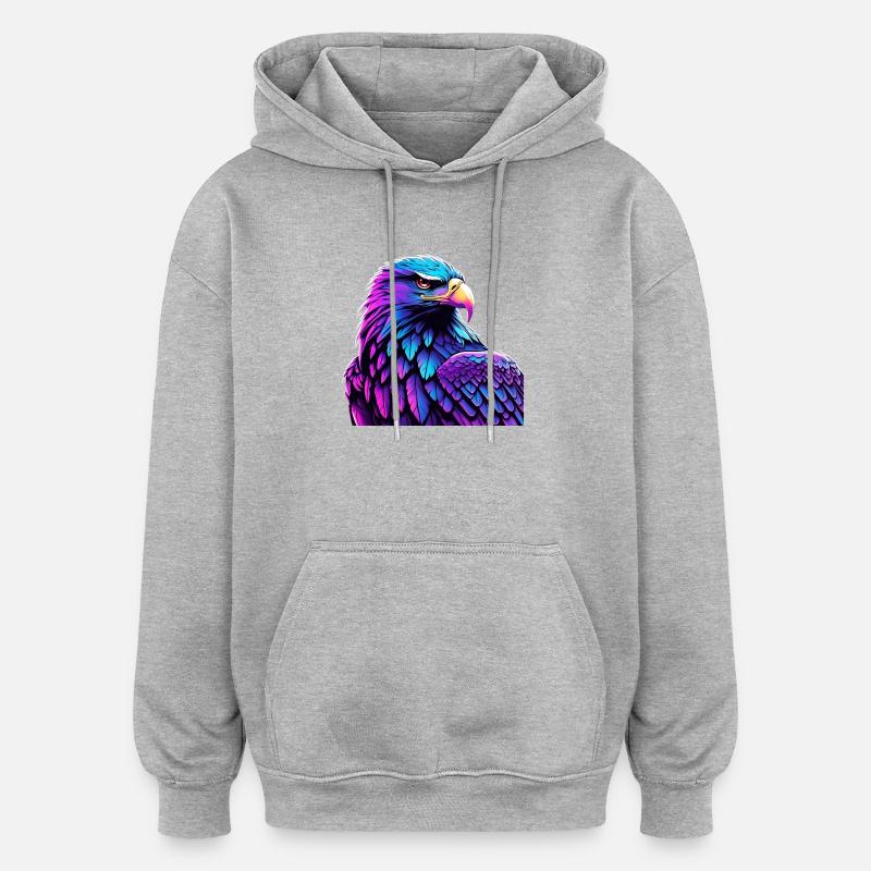 Leuchtender Adler mit Farbverlauf - Oversized Unisex Hoodie - Grau meliert