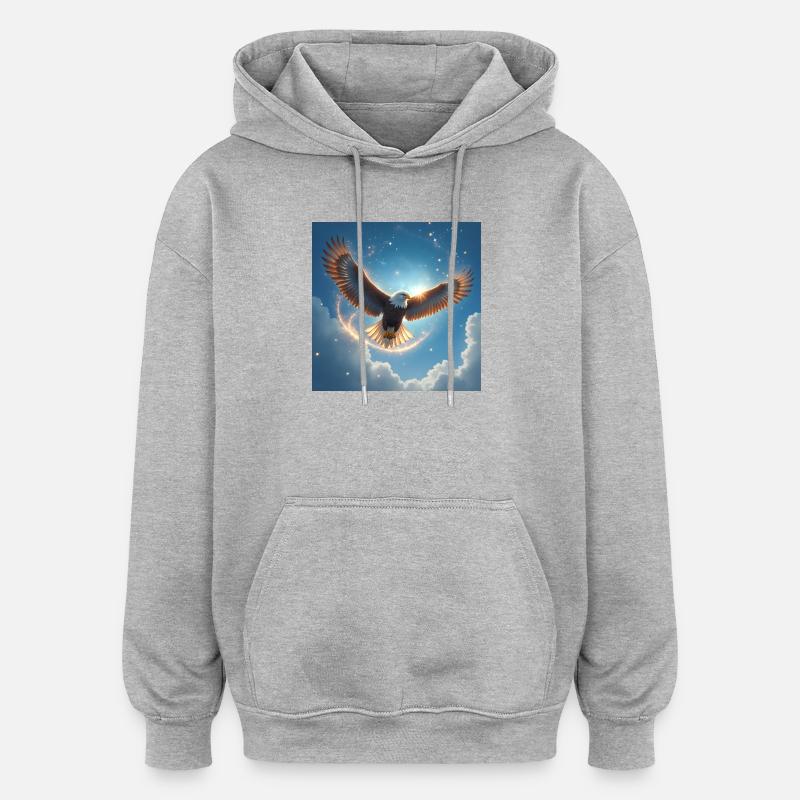 Power Animal Eagle in the Sky - Oversized Unisex Hoodie - heather grey