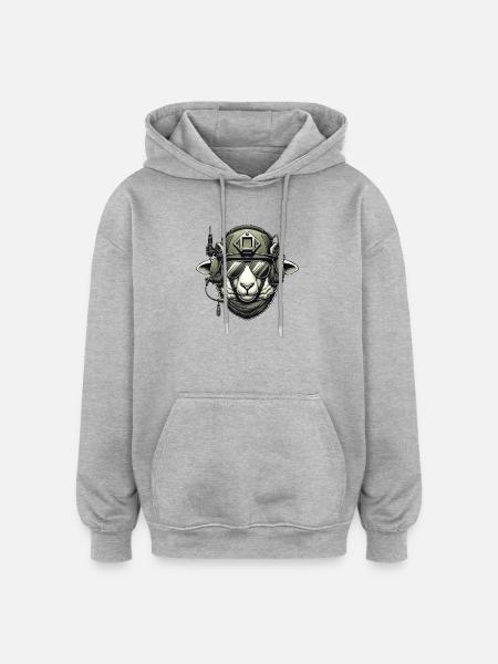 Mouton Conception Militaire - Sweat à capuche oversize unisexe - gris chiné