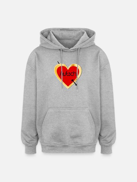 LIEBESKUMMER LIEBESPFEIL HERZ - Oversized Unisex Hoodie - Grau meliert