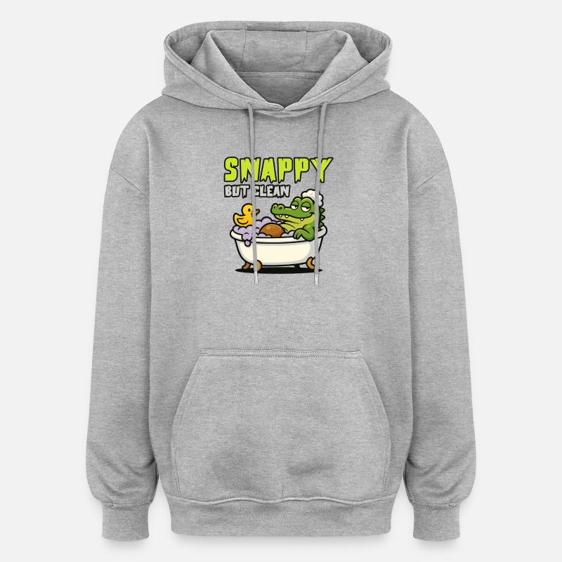 Un scapou dans le jacuzzi - Sweat à capuche oversize unisexe - gris chiné