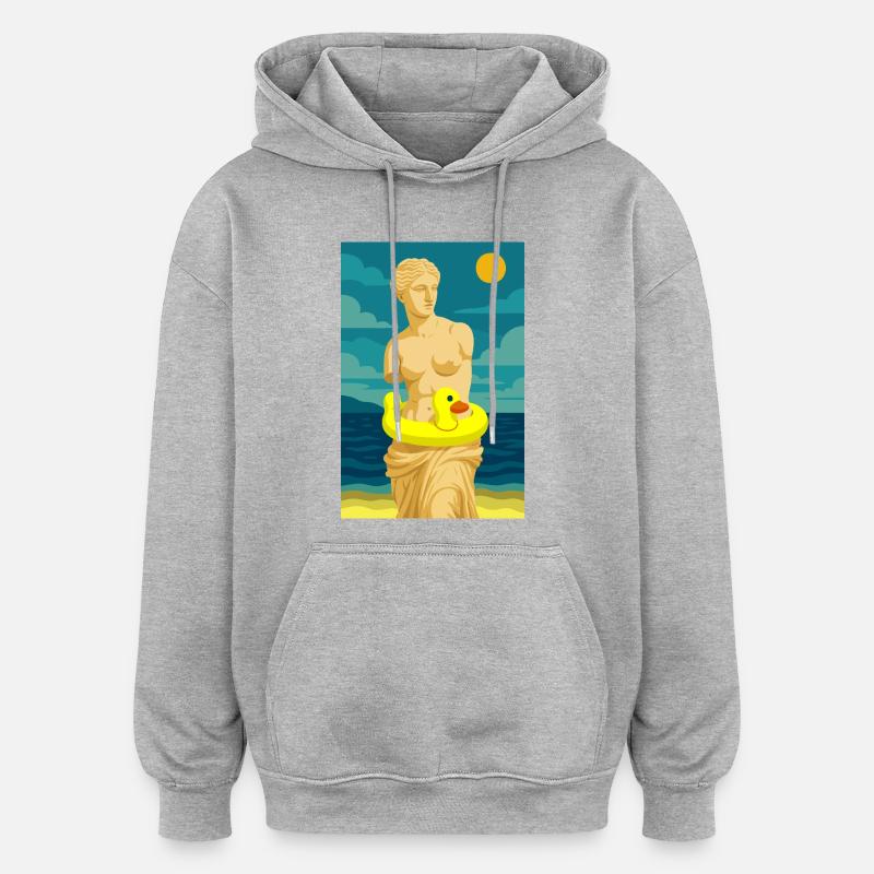 La Vénus (à la plage) - Sweat à capuche oversize unisexe - gris chiné