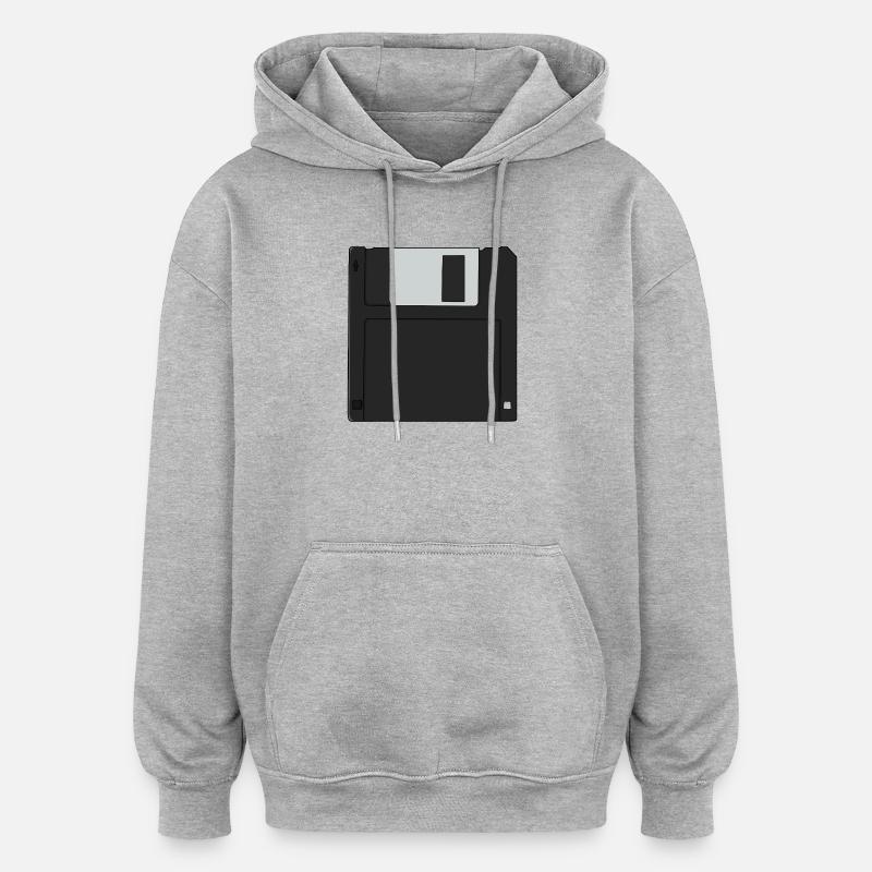 Nostalgische 31/2 Zoll Diskette Retro Diskette - Oversized Unisex Hoodie - Grau meliert