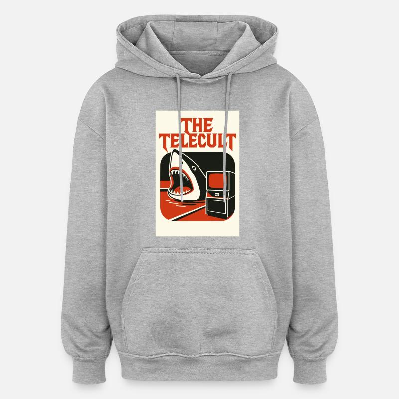 LE TELECULT / TELEPOOL - Sweat à capuche oversize unisexe - gris chiné