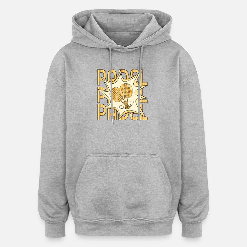 RAQUETTE DE PADEL - Sweat à capuche oversize unisexe - gris chiné