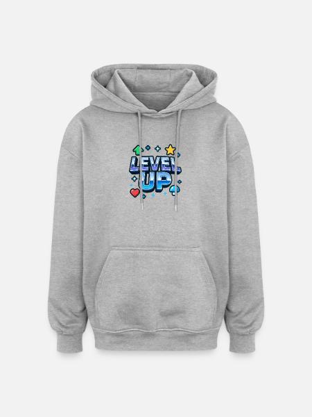 Level Up Gaming Motivations - Oversized Unisex Hoodie - heather grey