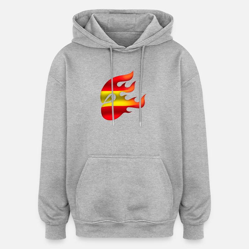 Drapeau de l’Espagne - Espagne - Ninja - Sweat à capuche oversize unisexe - gris chiné